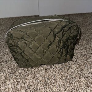 Green makeup/ cosmetic bag.